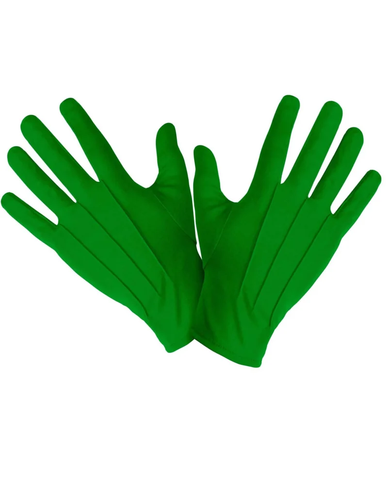 Kurze grüne Handschuhe für Erwachsene