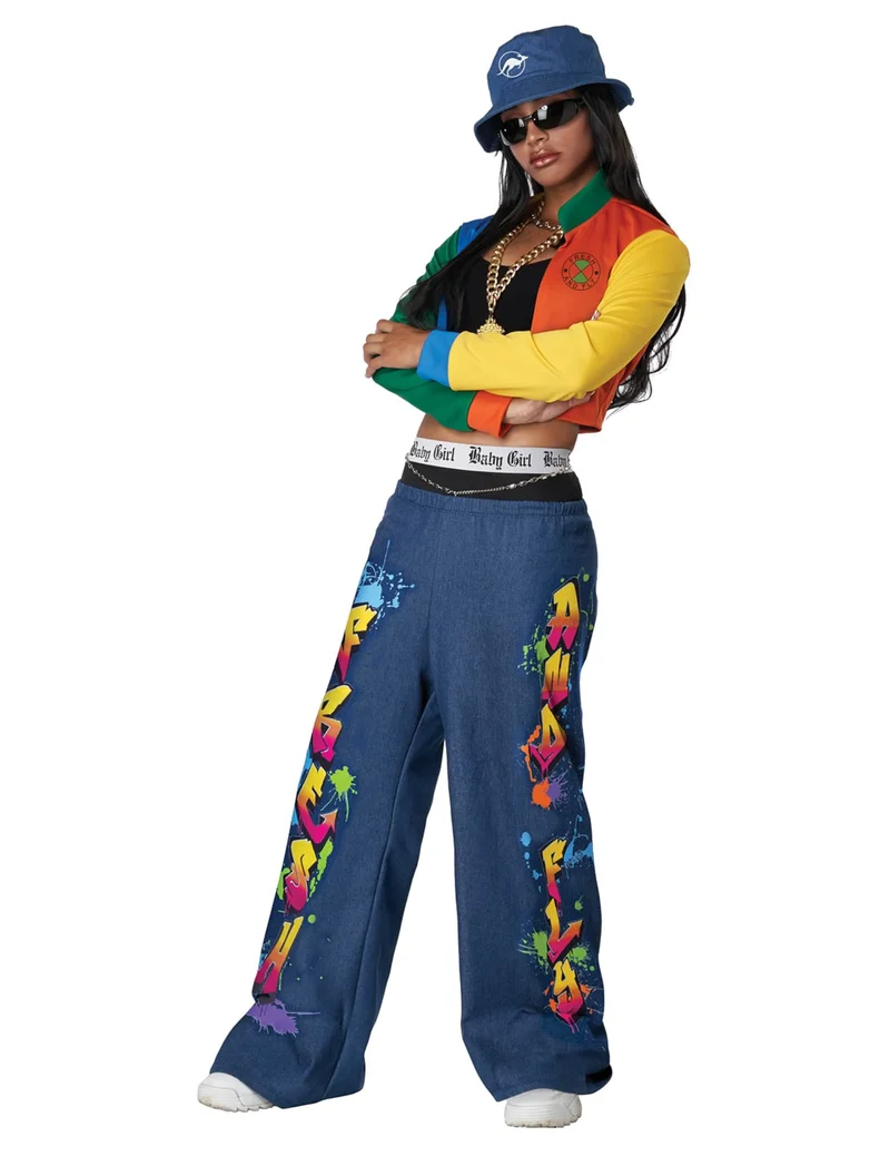 Hip-Hopperin Damen blau-bunt