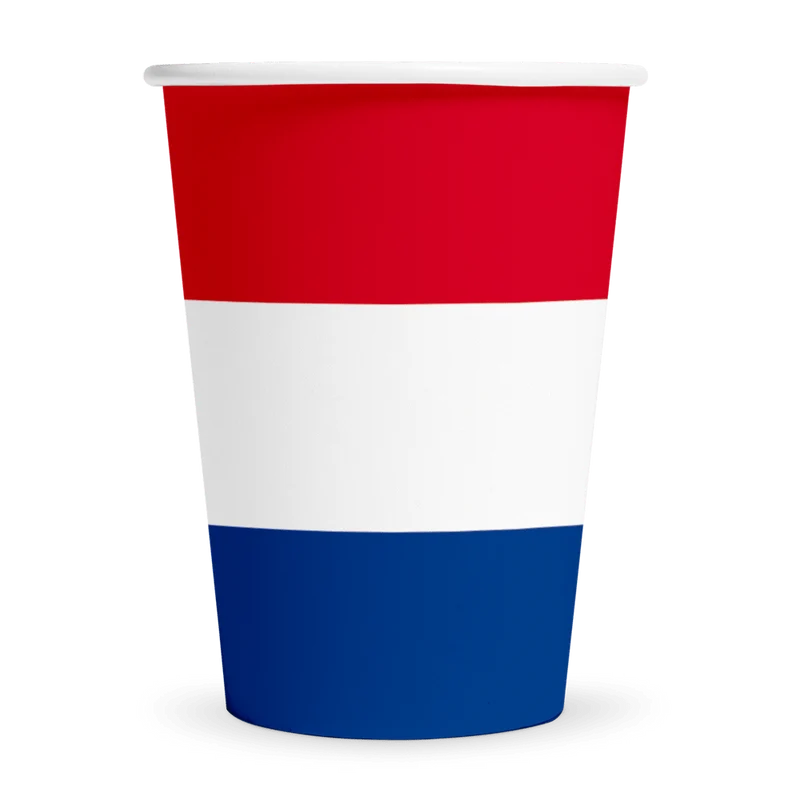 Niederlande Becher Rot Weiß Blau 210ml 8Stk