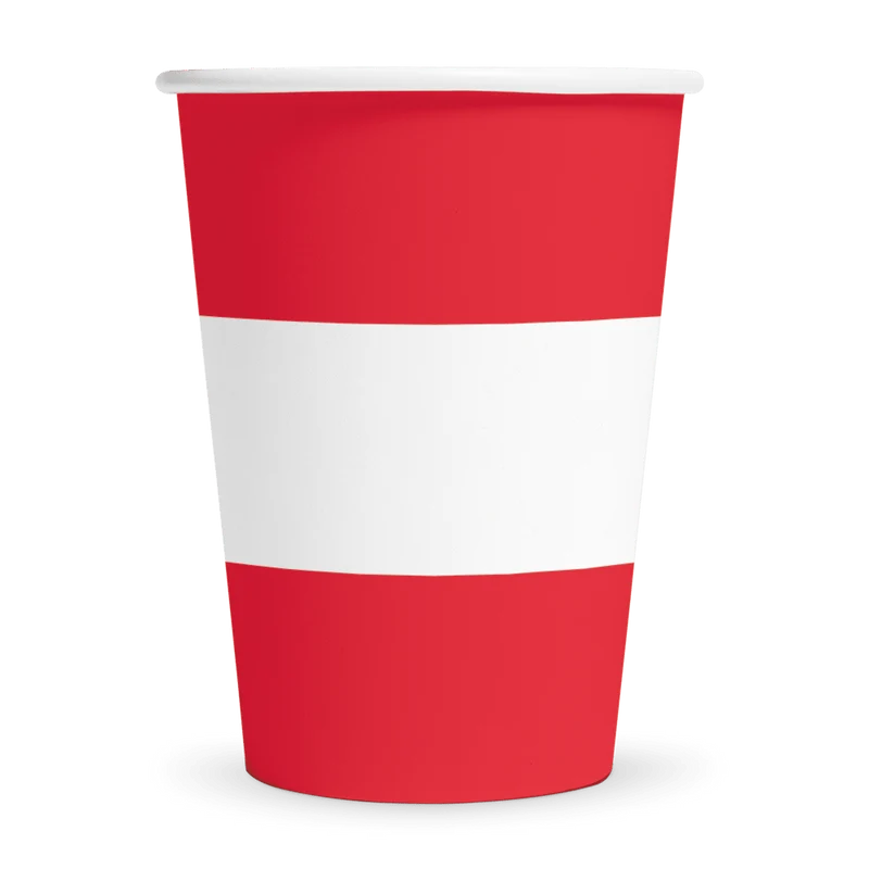 Österreich Becher Rot Weiß 210ml 8Stk