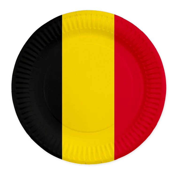 Belgien Teller Schwarz Gelb Rot 23cm 8Stück