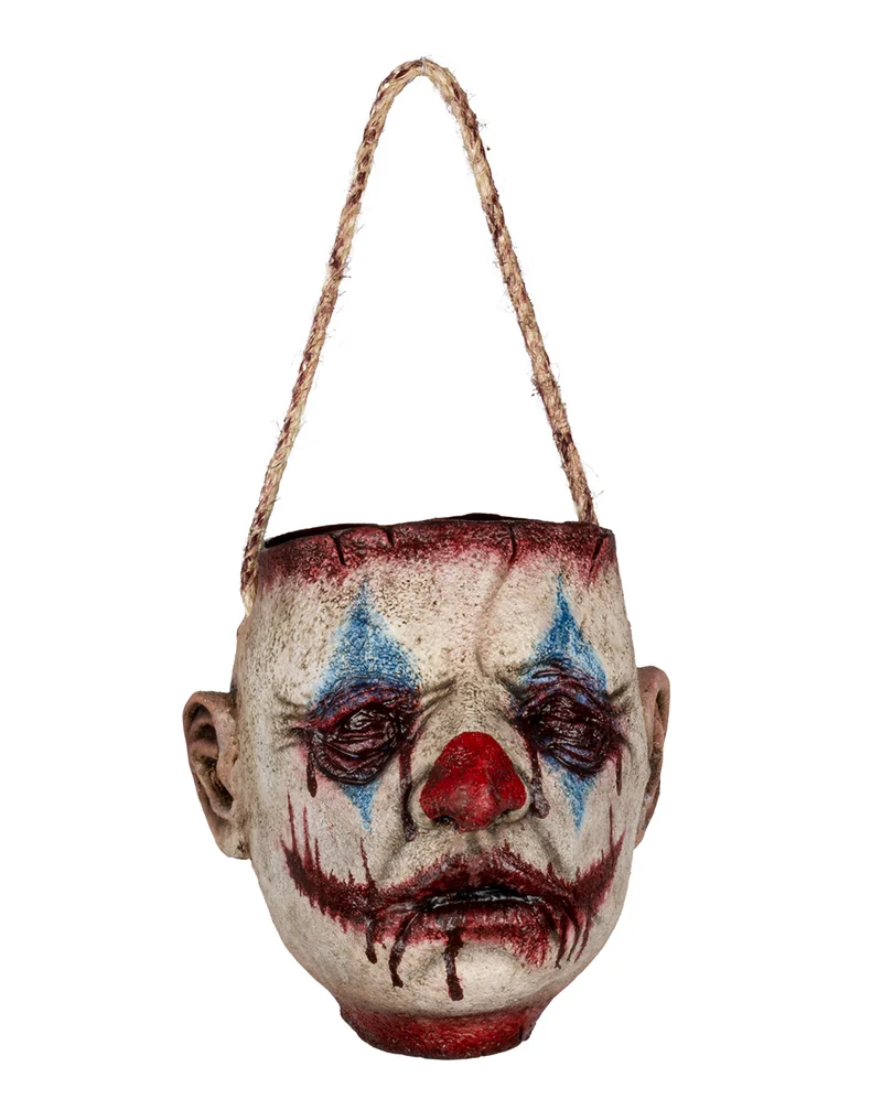 Abgetrennter Clowns Kopf als Tasche
