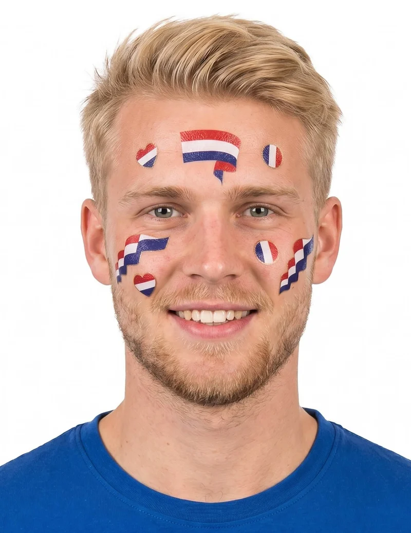 Temporäre Tattoos unterstützen Frankreich/Niederlande
