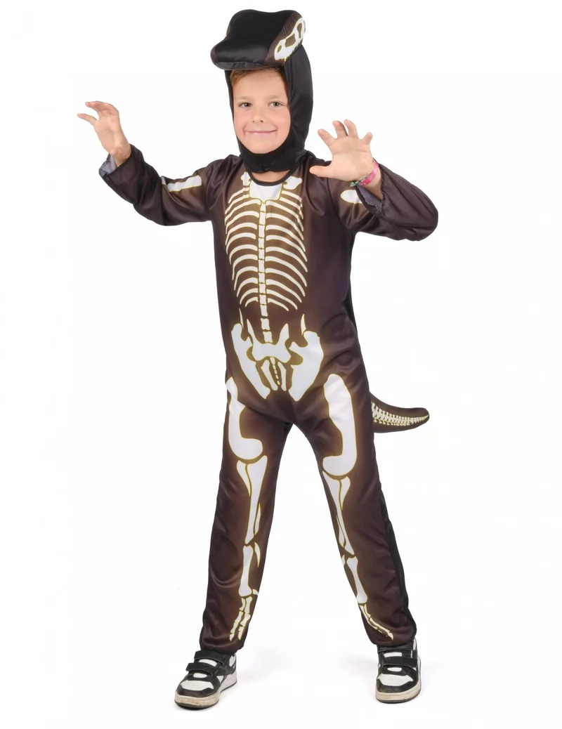 Dinosaurier-Kostüm für Kinder Dino-Overall schwarz
