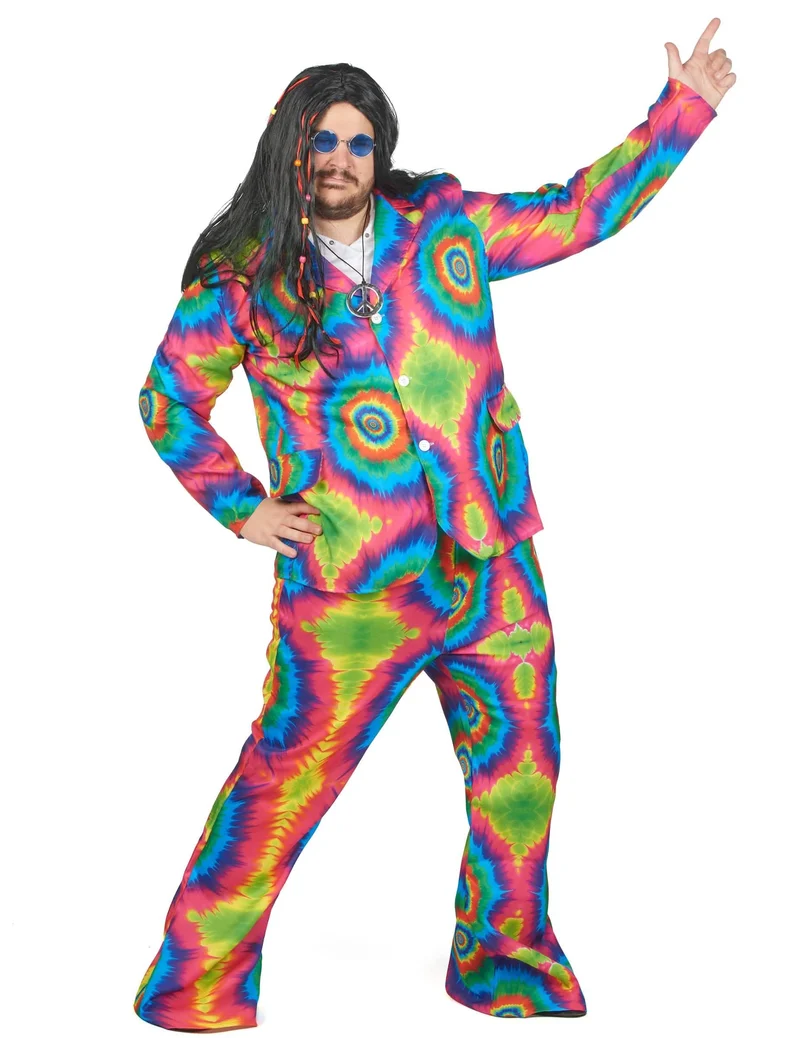 Kostüm Psychedelischer Hippie in Plus Size Herren