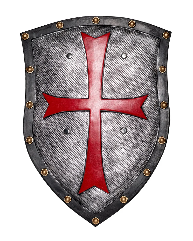 Silbernes Ritterschild