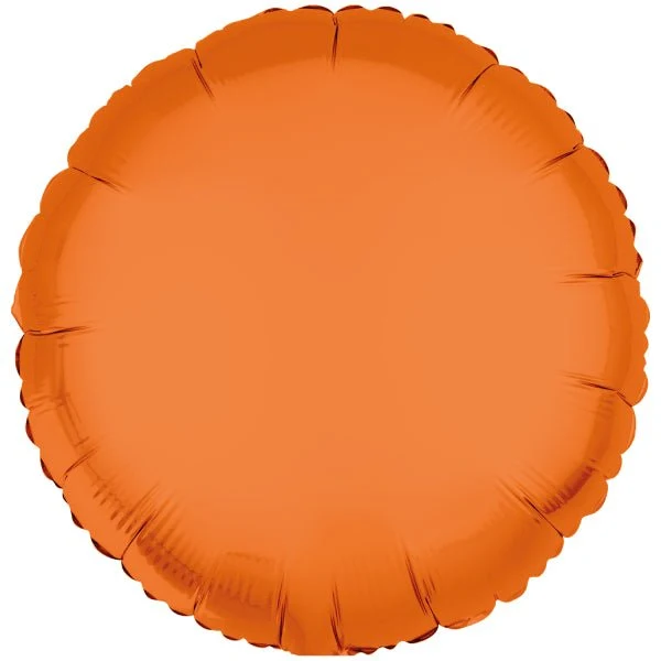 Neonorangefarbener Zahlenballon, rund, leer, 43 cm