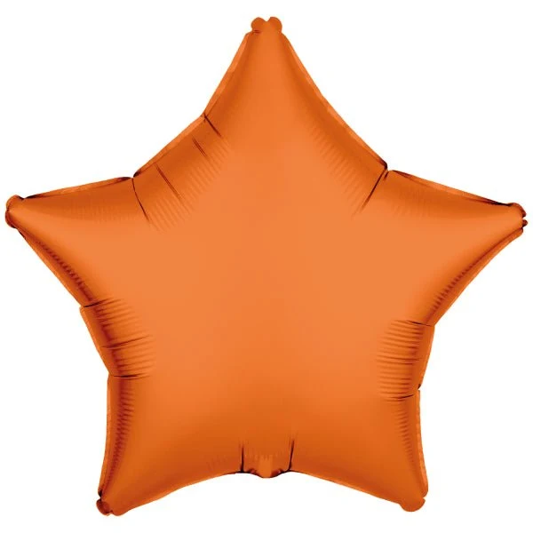 Stern-Folienballon, Neonorange, leer, 48 cm