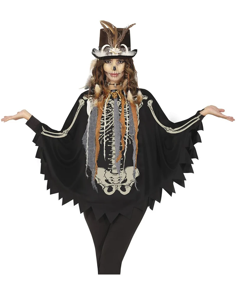 Skelett Voodoo Poncho