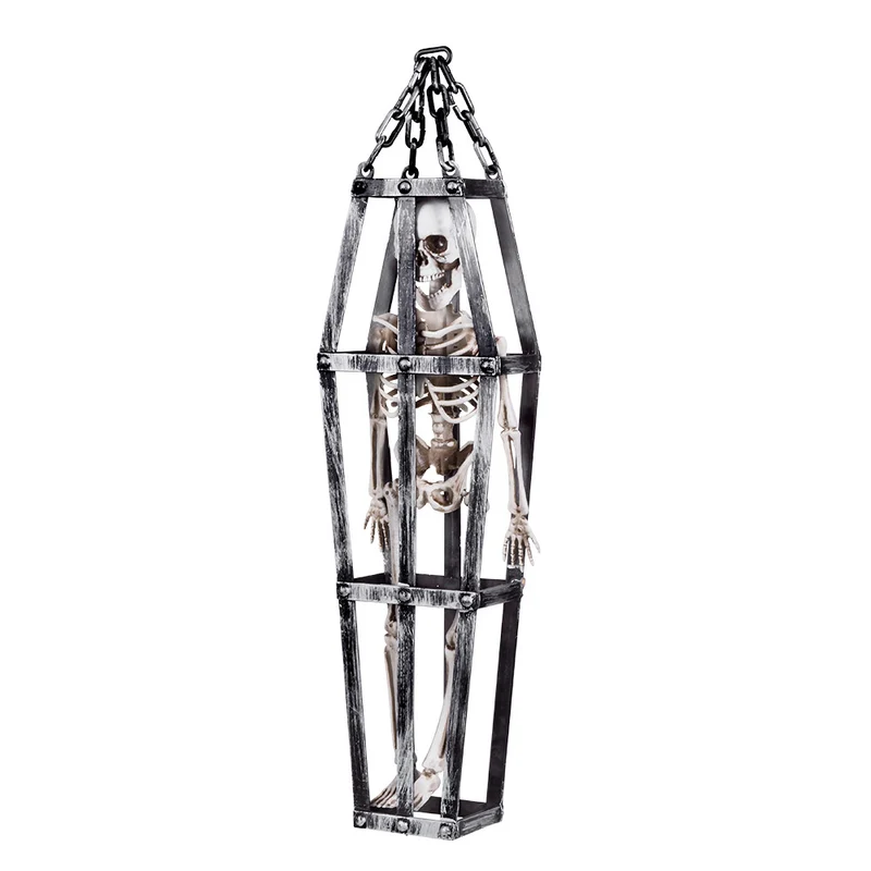 Skelet in Kooi Halloween Decoratie