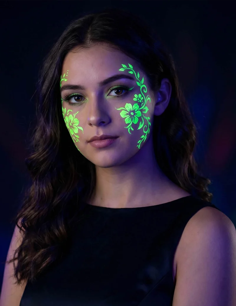 Neon UV-Make-up grün