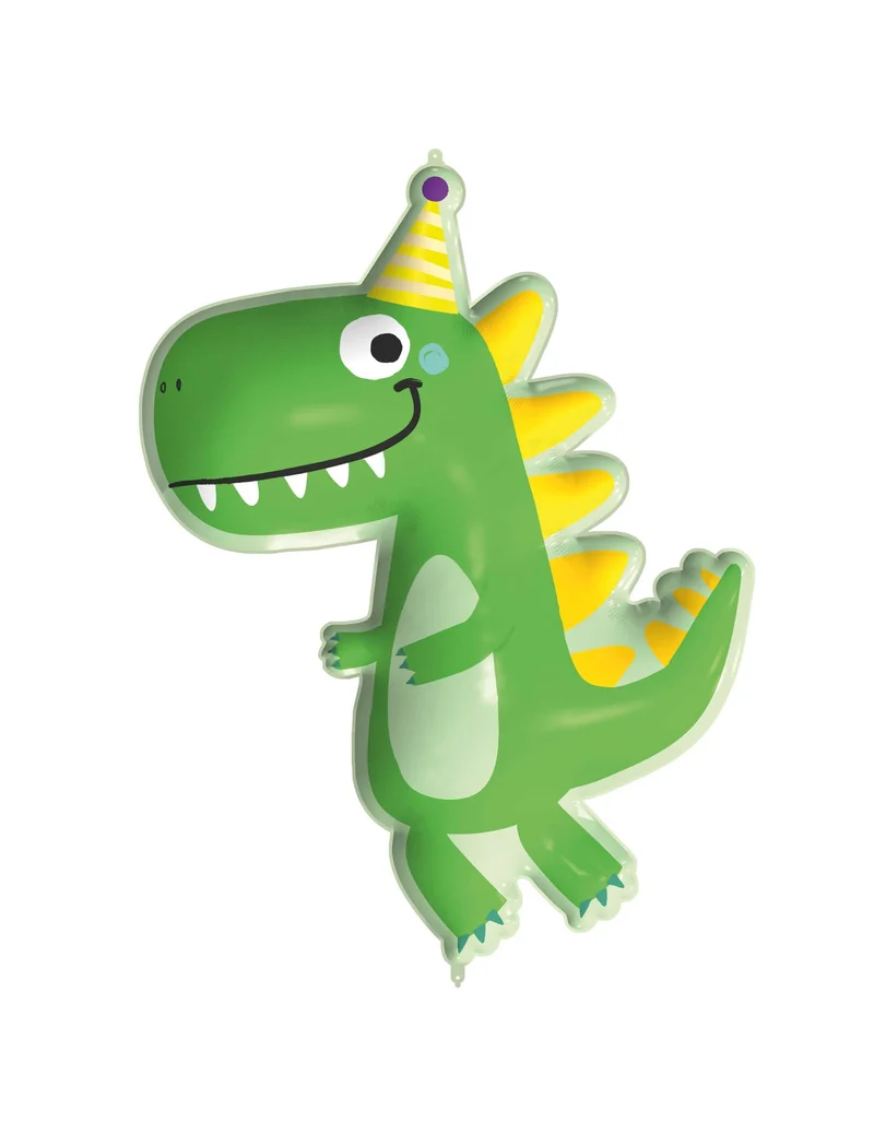 Lustiger Dinosaurier-Ballon für Kindergeburtstage Raumdeko grün-gelb 96 cm
