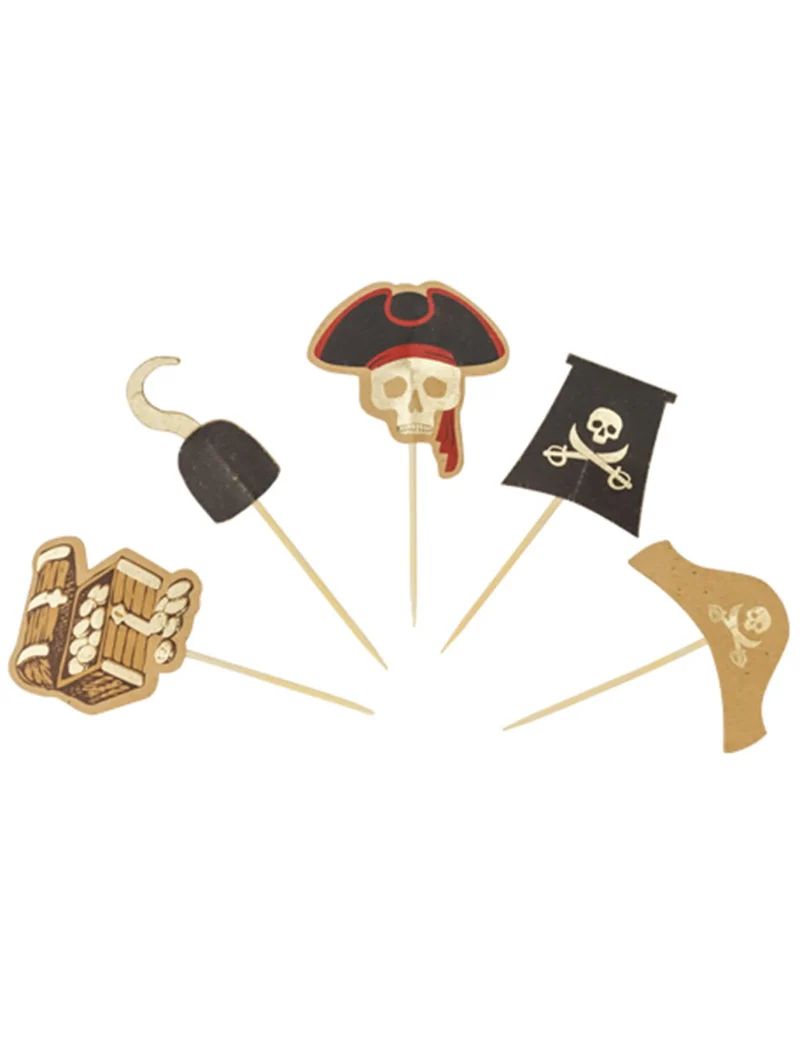 10 doppelseitige Piratenpicks 9 cm