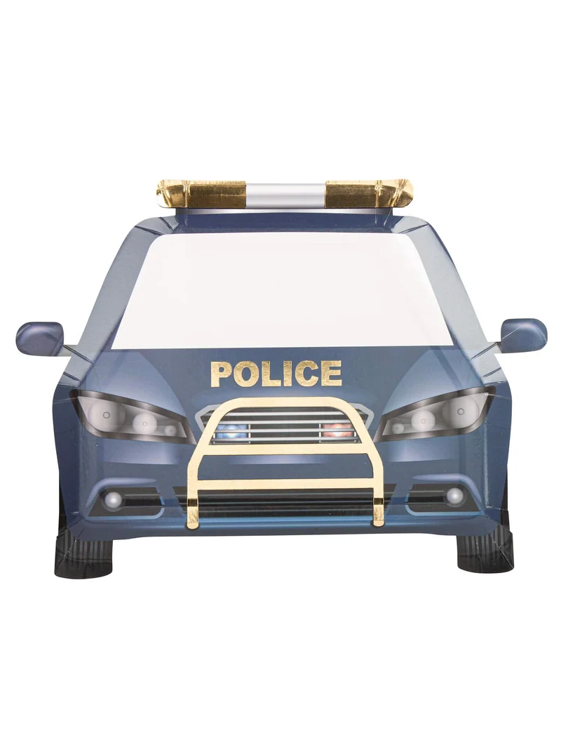 Polizei Pappteller-Partyzubehör 8 Stück 24 x 18 cm
