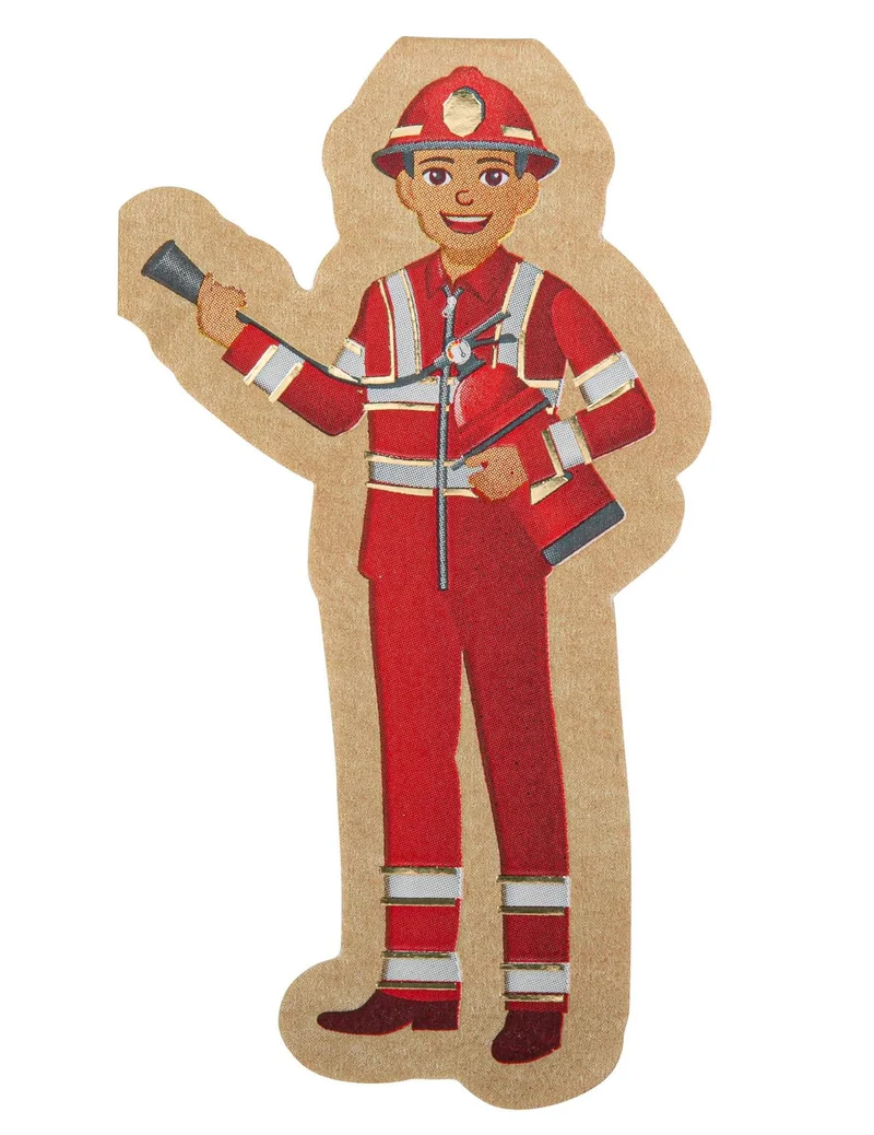 16 rot-goldene Feuerwehrmann-Kraftservietten 32 x 17 cm