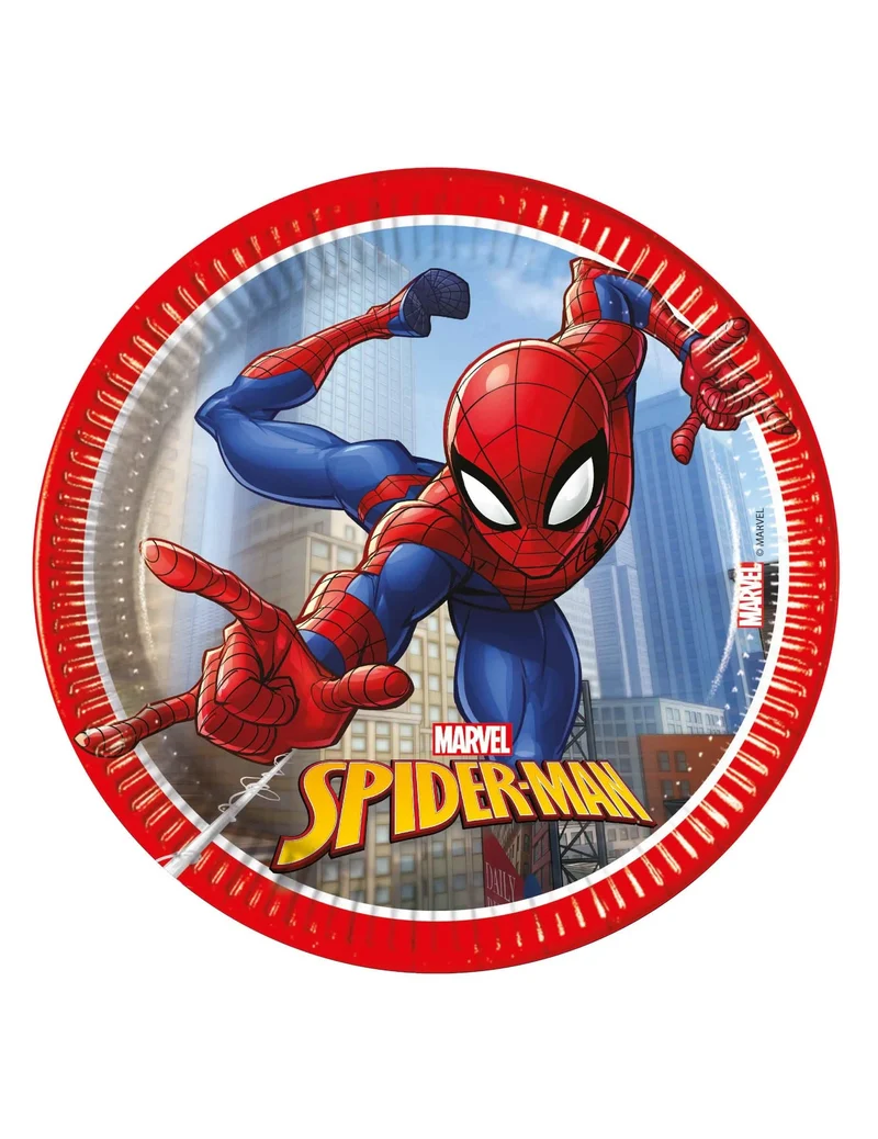 8 Pappteller Spiderman Fighter™ 20 cm