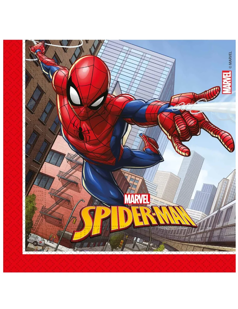 Spiderman™-Servietten Marvel™-Tischzubehör 20 Stück bunt 33 x 33 cm