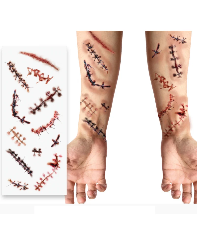 Genähte Narben Klebetattoos