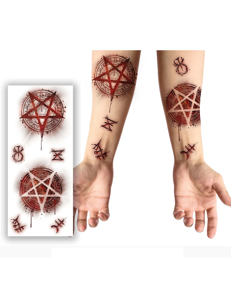 Satanische Klebetattoos