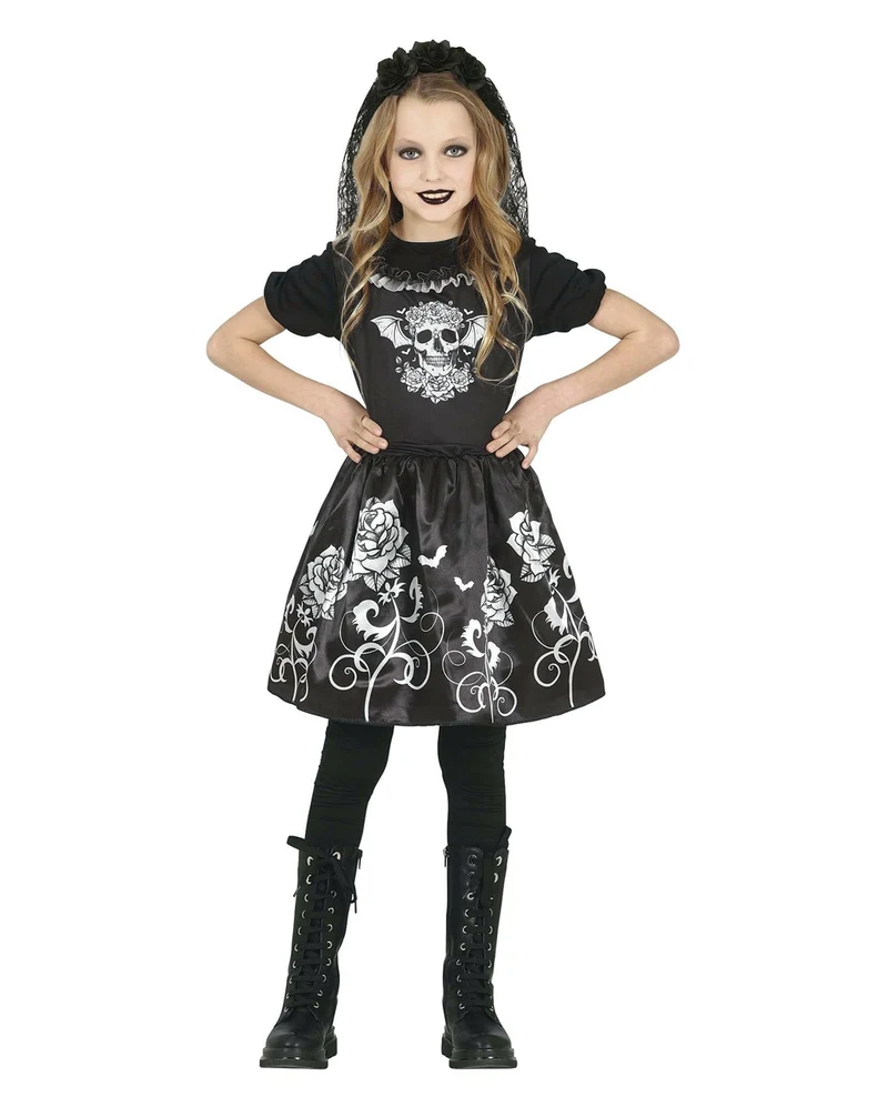 Gothic Braut Kostüm für Kinder