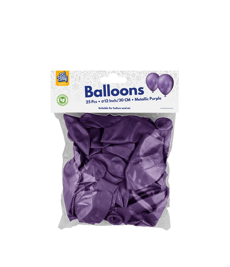Lila Ballons Metallic 30cm 25Stk
