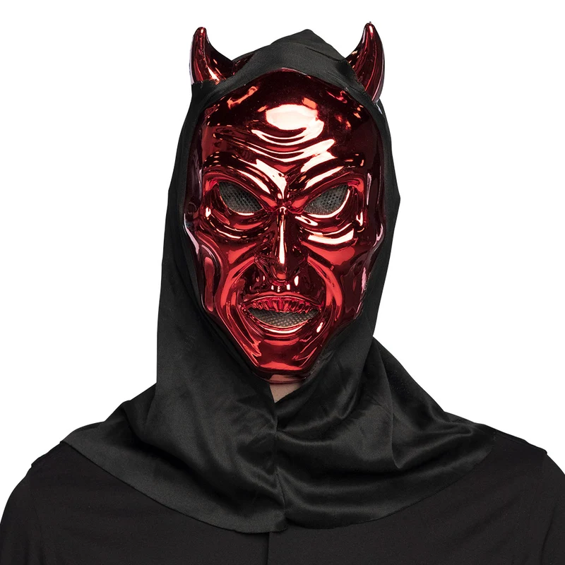Gezichtsmasker Verblindende Duivel met Kap Rood
