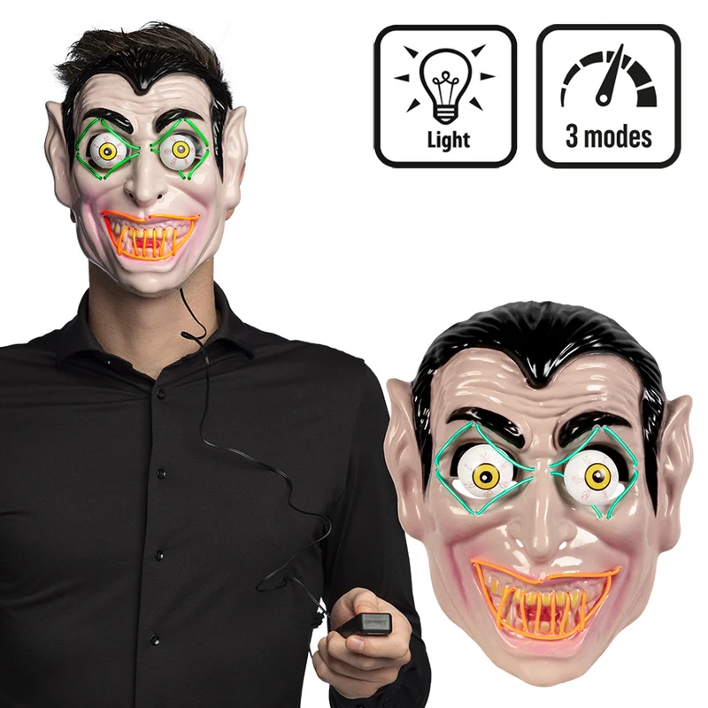 LED-masker Graaf Vampier voor Halloween