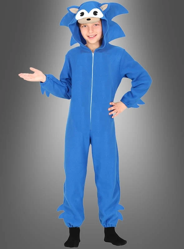 Kigurumi Igel Overall Kinder blau