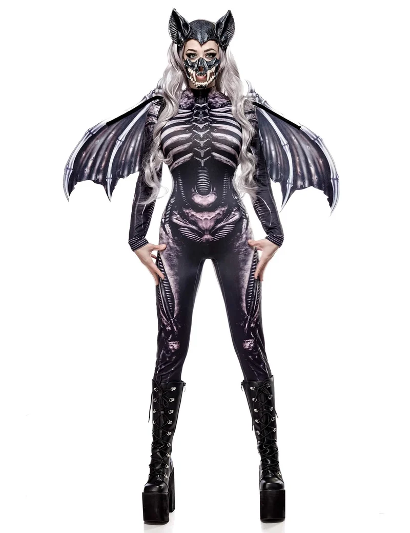 Luxuriöses Fledermaus-Skelett-Kostüm für Damen
