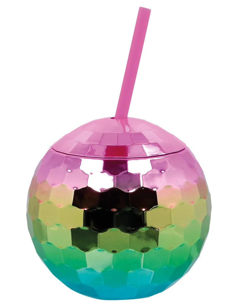 Regenbogen-Discokugelbecher 600 ml