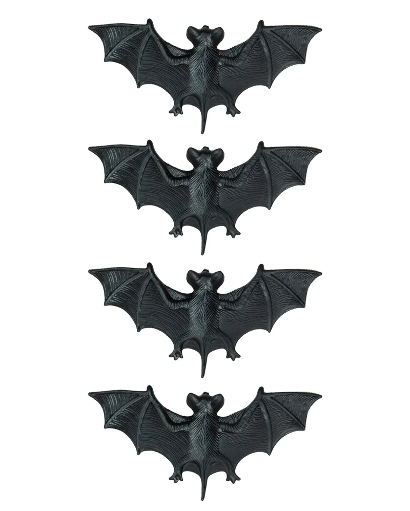 Schwarze Deko Fledermäuse 4 St. 10cm