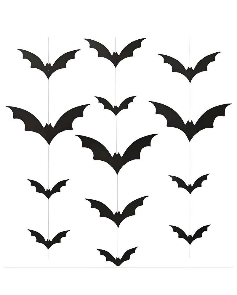 Fledermaus Papier Hängedeko 2m 6 St.