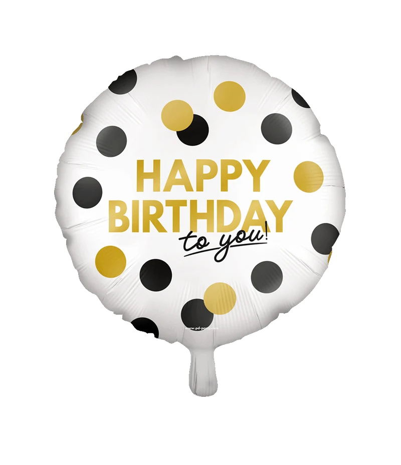 Happy Birthday Helium Ballon Dots Leer 46cm