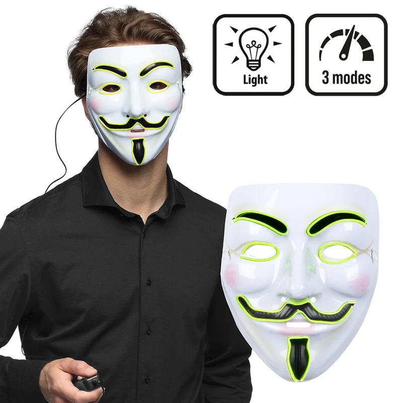 LED Masker Protest met Blauw Licht