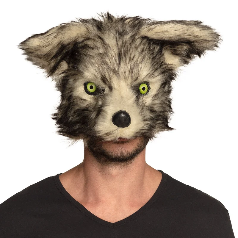 Pluchen Halfmasker Wolf