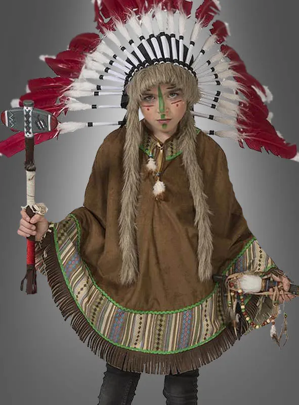 Indianer Poncho für Mädchen und Jungs