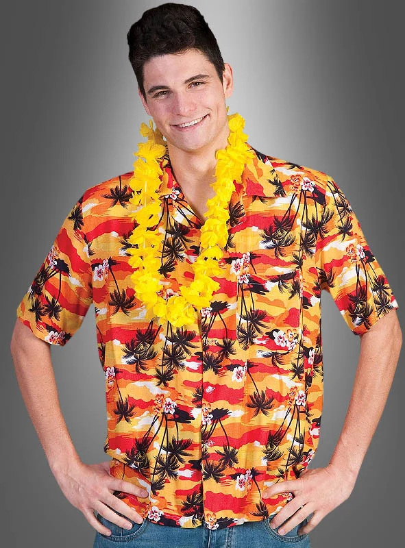 Hawaii Hemd Sonnenuntergang rot