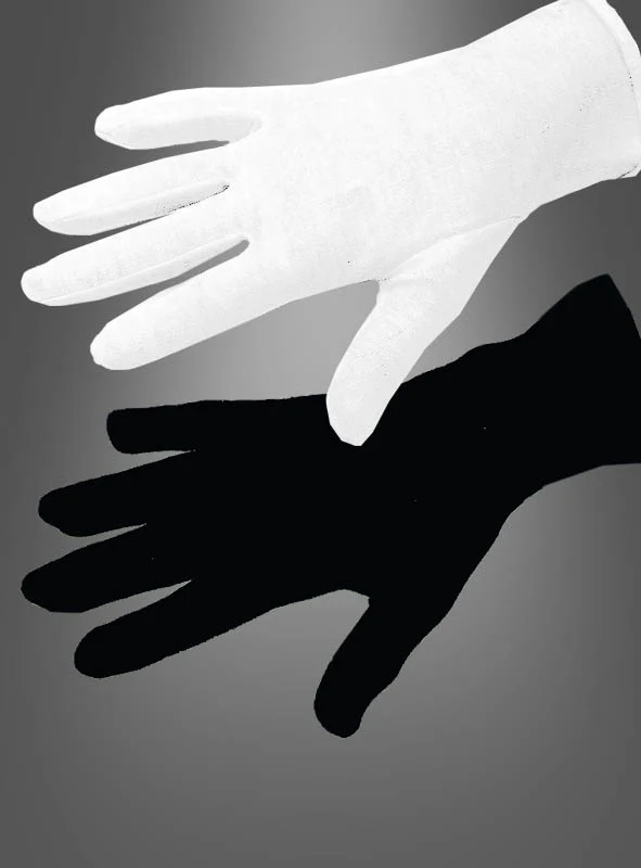 Kurze Handschuhe weiß und schwarz