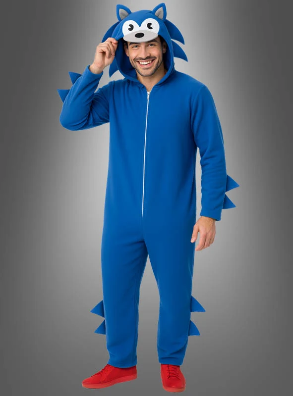 Blauer Videogame Igel Overall für Erwachsene