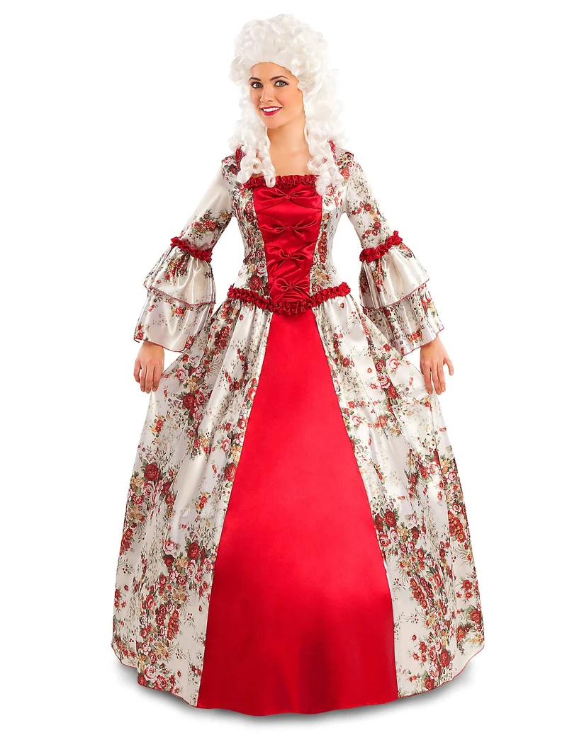 Barockes Prinzessinnenkostüm für Damen mit Blumenmuster