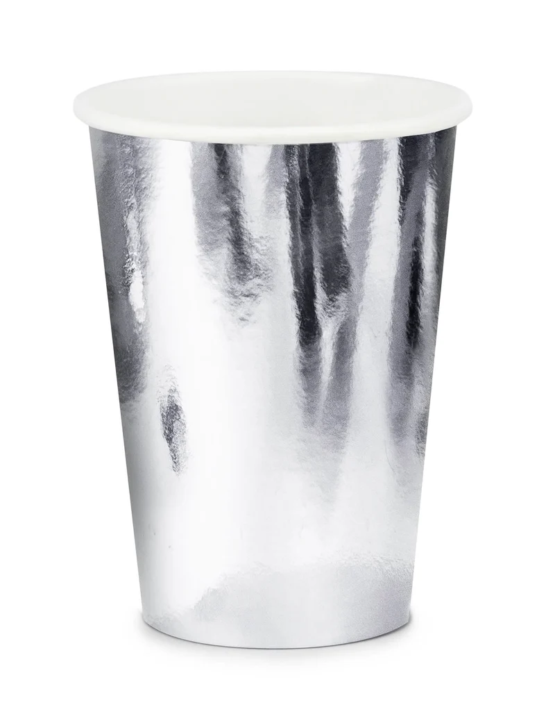 6 Silberne Becher 220 ml