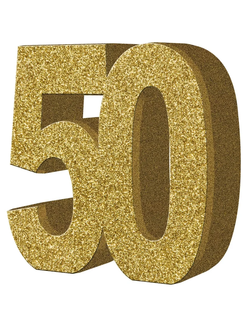 Tisch-Dekoration - Zahl 50 - Gold