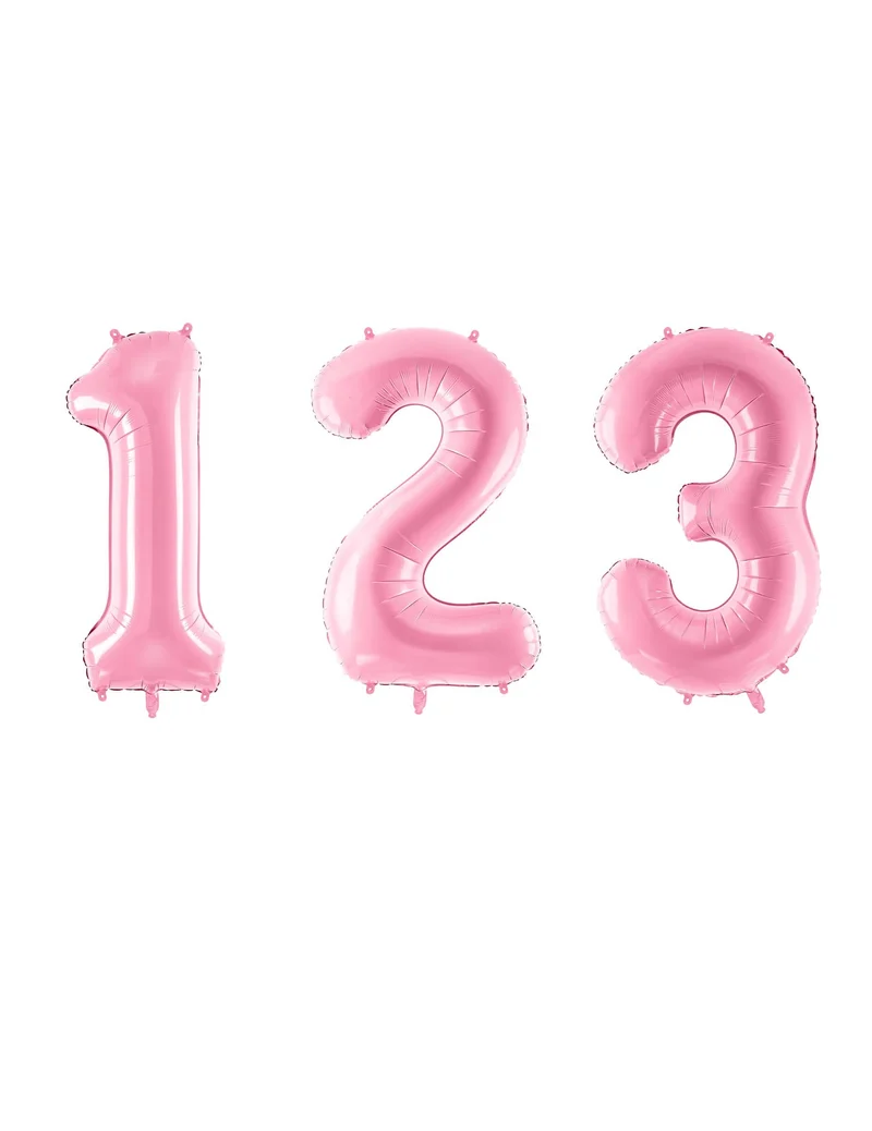 Riesiger Zahlenballon Pastellrosa 86 cm