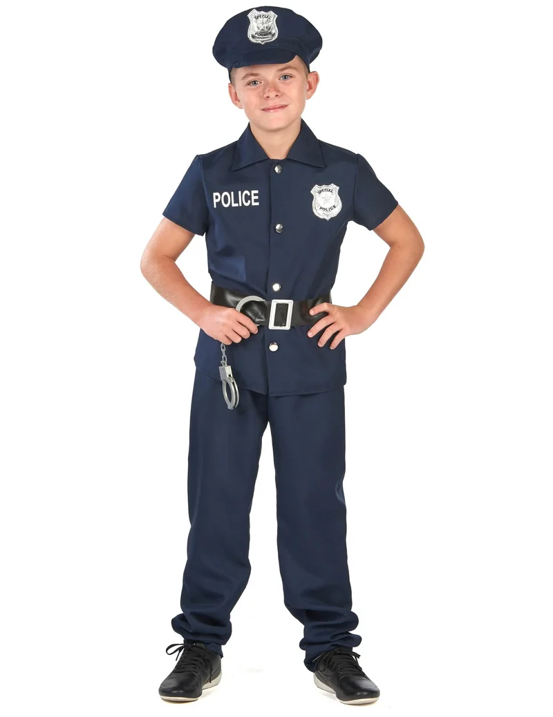 Kurzärmliges Polizeikostüm, Kinder