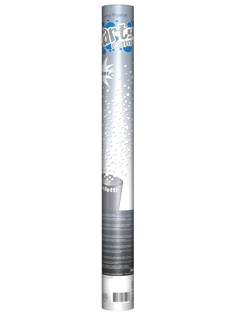 Konfetti Kanone Silber 60 cm
