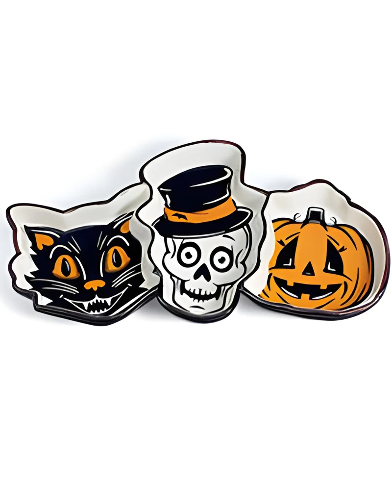 Halloween Süßwaren Schale mit 3 Fächern 32cm