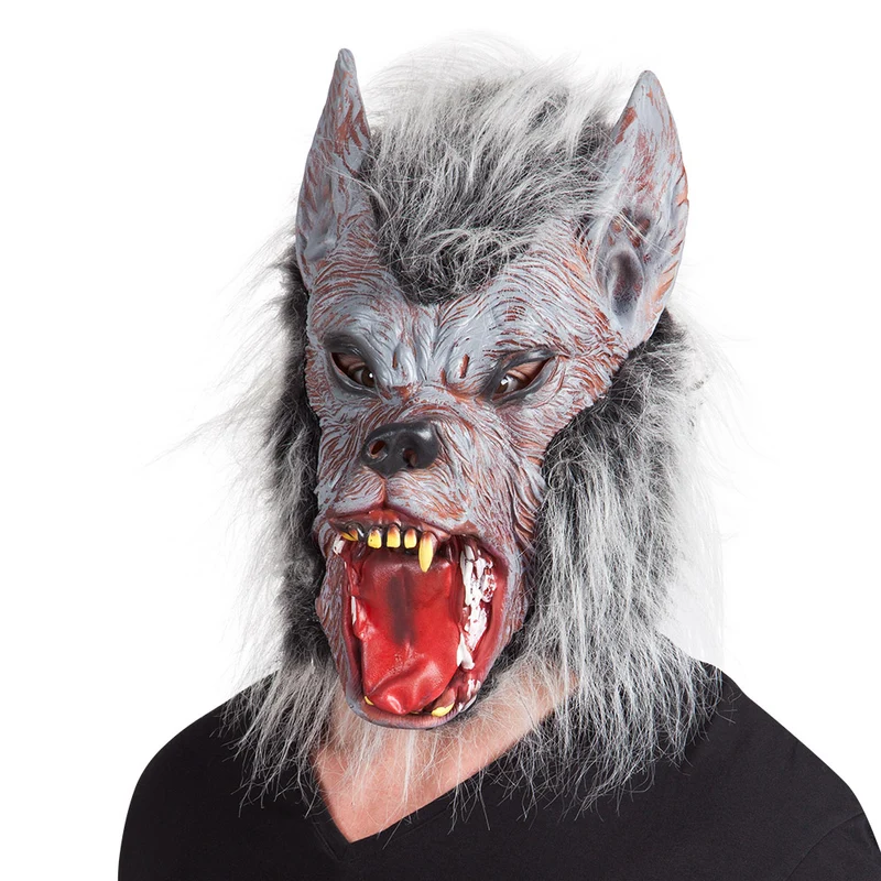 Latex Weerwolf Masker met Haar