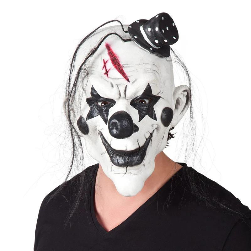 Psycho Clown Hoofdmasker met Haar