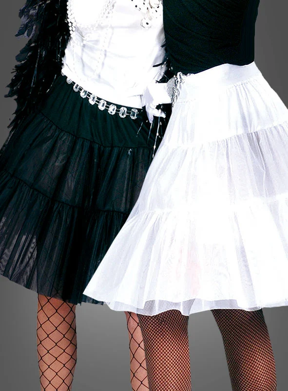 Knielanger Petticoat weiß oder schwarz
