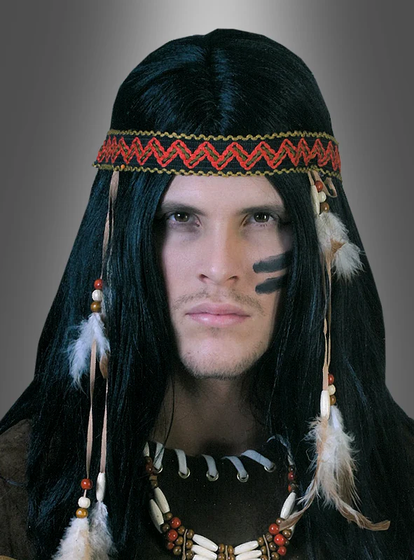 Indianer Perücke mit Stirnband